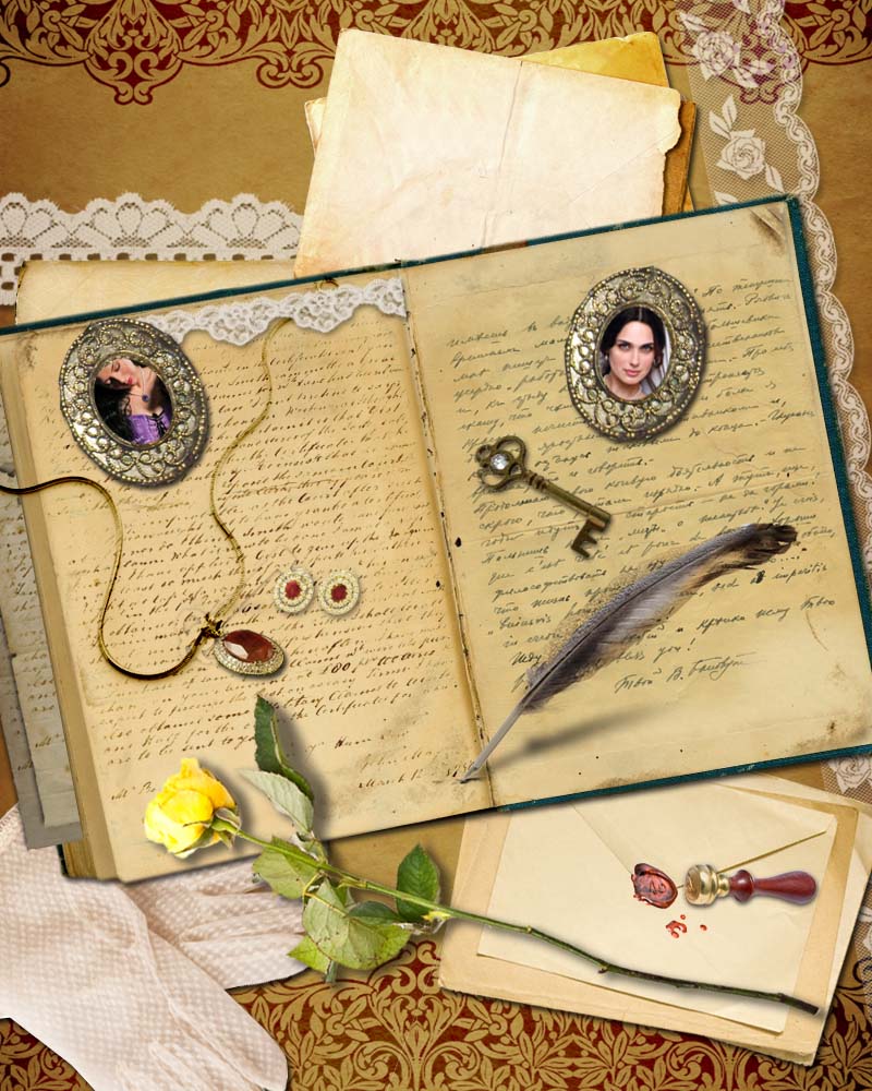 Scrapbook page from The Secrets of Hadley Green by Julia London